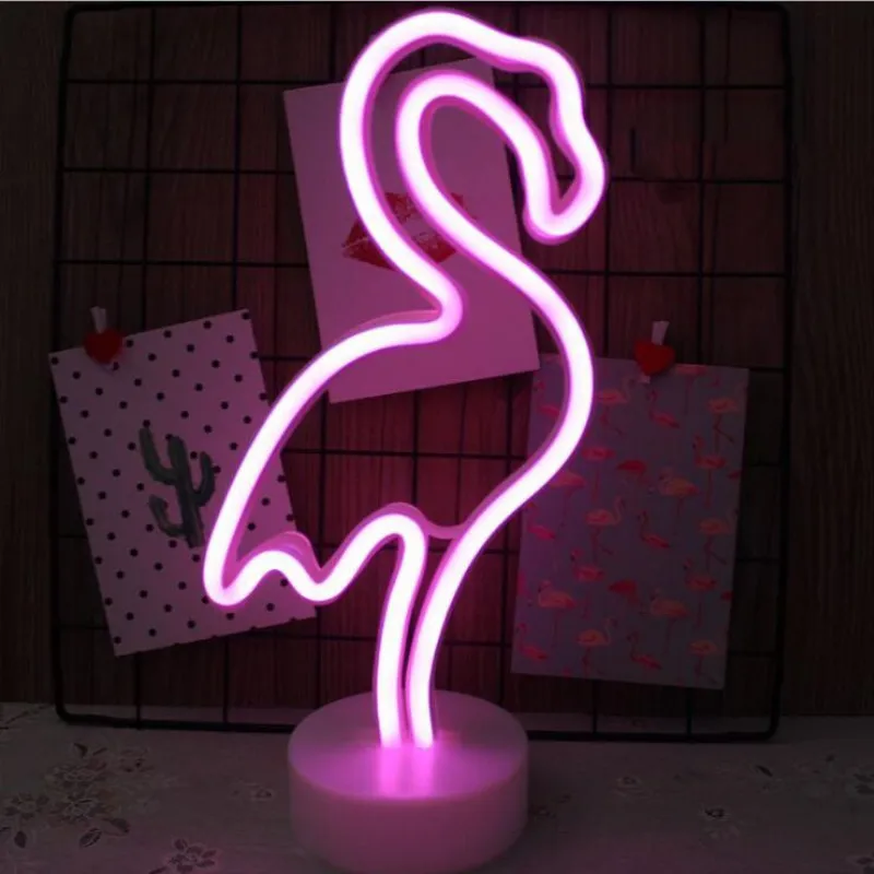 Neon Light Neon Sign Decoration LED Night Light Moon Flamingo Shape Colorful Desk Lamp for Indoor Wedding Illumination (5)