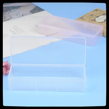 

Nail Supplies Storage Box Plastic Transparent Brush Kit Tools Buffer Files Push Grinding Blocks Organizer Case 2 Colors