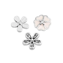 Очаровательные цветы Petites в 3 шт. части для медальона-подвески кулон и ожерелье стерлингового серебра 925 ювелирные изделия