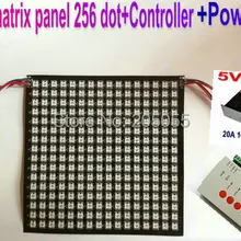 5 V 5050 RGB WS2812B цифровая светодиодная панель освещения ws2811 встроенная карта памяти 16*16 пикселей 256 точечно-матричный дисплей+ устройство для чтения sd-карт+ Мощность питания