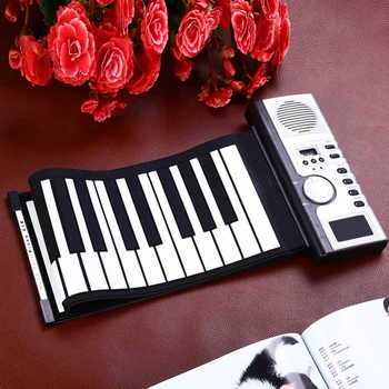 

61 Keys Electronic Keyboard Toy Flexible Roll Up Electronic Soft Keyboard Piano Portable 61 Keys Piano for Beginners