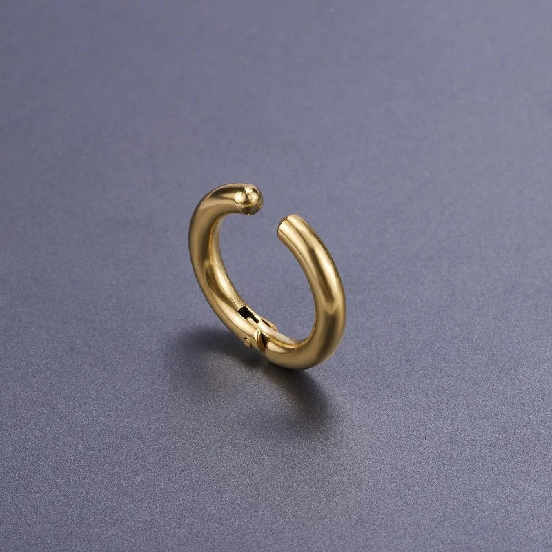 1 piece Women Men Stainless Steel Painless Ear Clip Round Ear Circle Non Piercing Fake Earrings New Popular Fashion Ear Jewelry 
