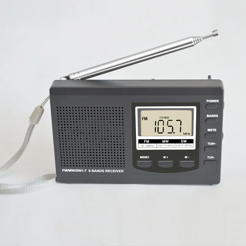 Портативное мини радио FM / MW SW с цифровыми часами радиоприемником часовой