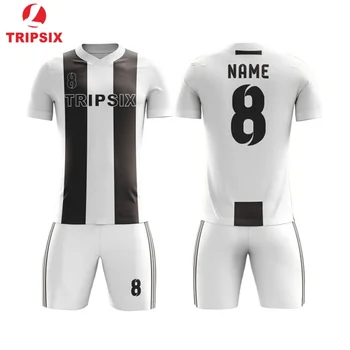 

Free Shipping Black White New Design Soccer Shirt Dry Fit Soccer Jersey Sublimation Top Quality Personalised Soccer Wear