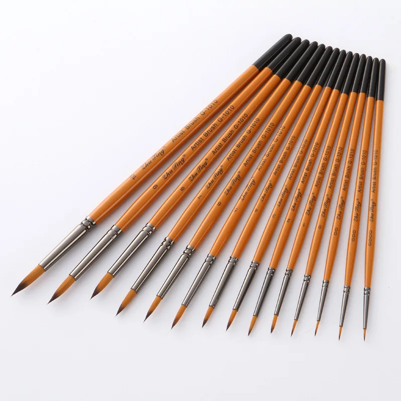 

1cs Nylon Hair Brown Wooden Handle Paint Brushes Set Professional Brush Watercolor Oil Paint Brush Art Supplies