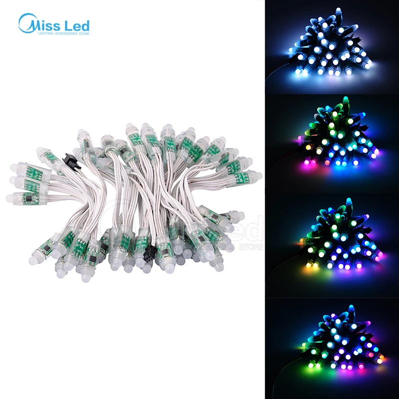Expressive Express 50 Pcs/string 12mm White Cable Ws2811 Led Pixel Module,ip68 Waterproof Full Color Rgb Digital 2811 Ic Dc12v Input Utmost In Convenience