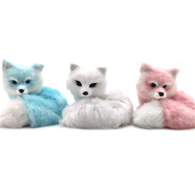 Hot Sale 3 Colors Small Simulation Fox Toy Mini Squatting Model Home Decoration Wedding Birthday Gift Stuffed Plush Toys | Игрушки и