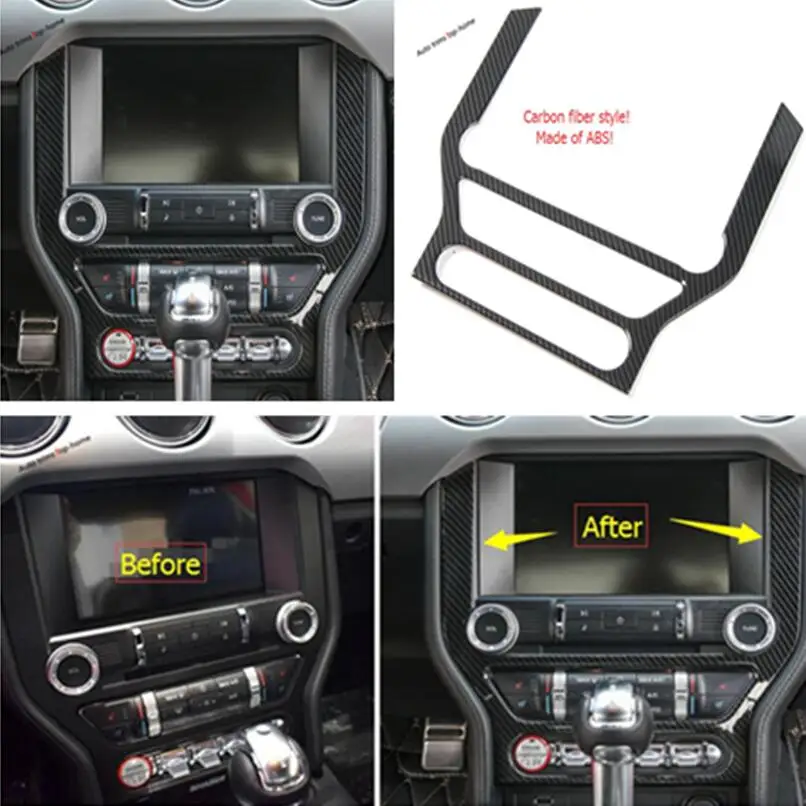

Yimaautotrims Central Control Dashboard Navigation GPS Multimedia Display Screen Cover Trim Fit For Ford Mustang 2015 - 2017