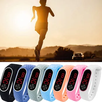 

Digital Watch Women Men Sport LED Digital Display Bracelet Watch Children's Students Silica Gel Sports Watch relogio feminino
