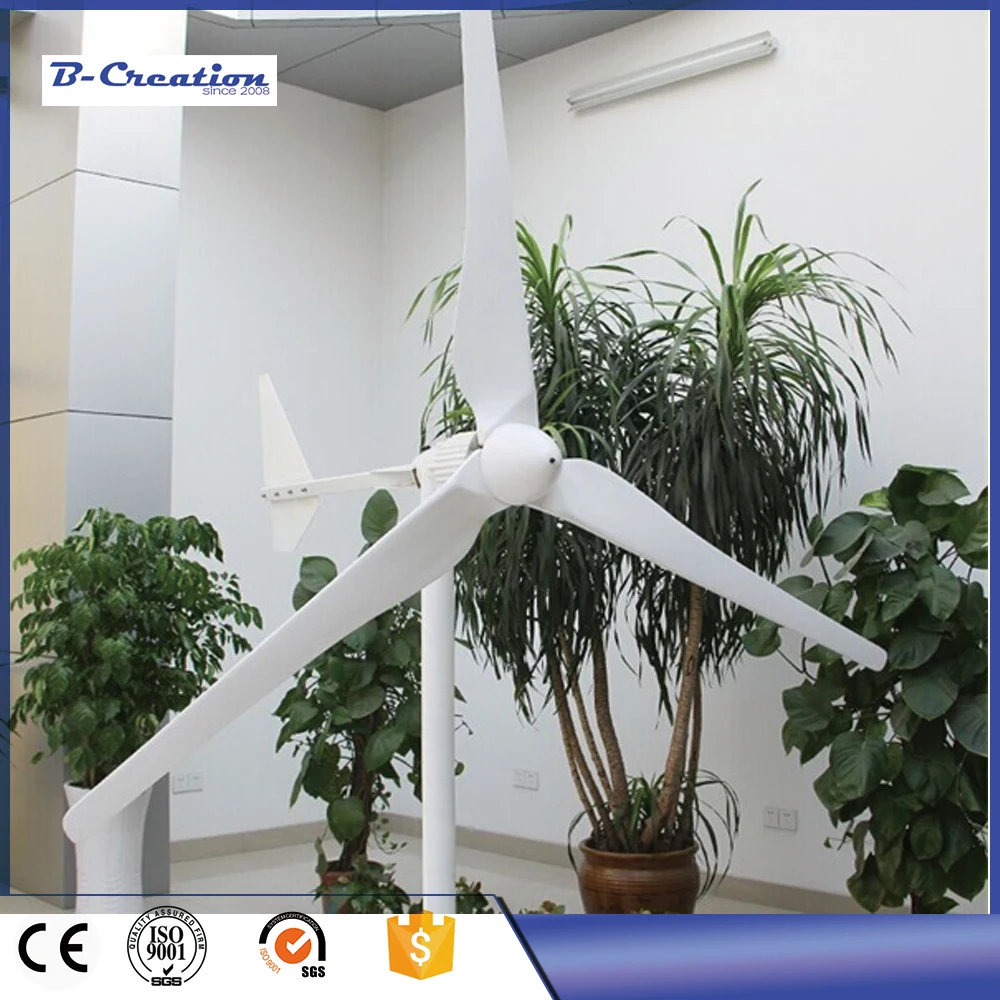 

wind turbine generator 3.2m rotor diameter with wind solar controller 2.5m/s start wind speed 2000W/2KW 48V/96V DC three phase