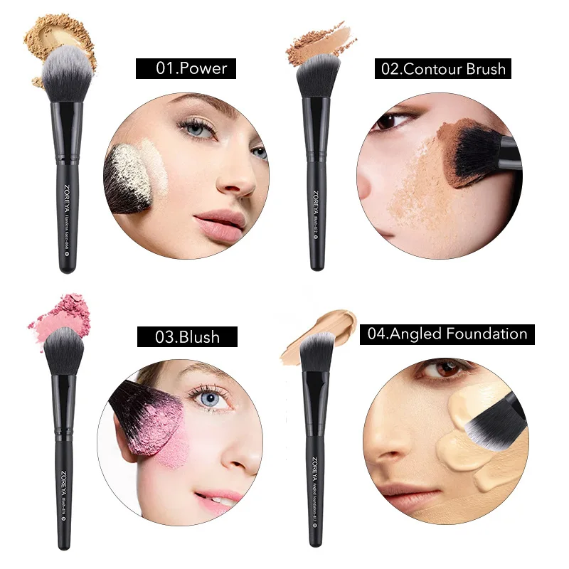 ZOREYA 15pcs Makeup Brushes Make Up Brushes Powder Eyebrow Foundation Blush Cosmetic Kits Professional Completa Makeup Tools