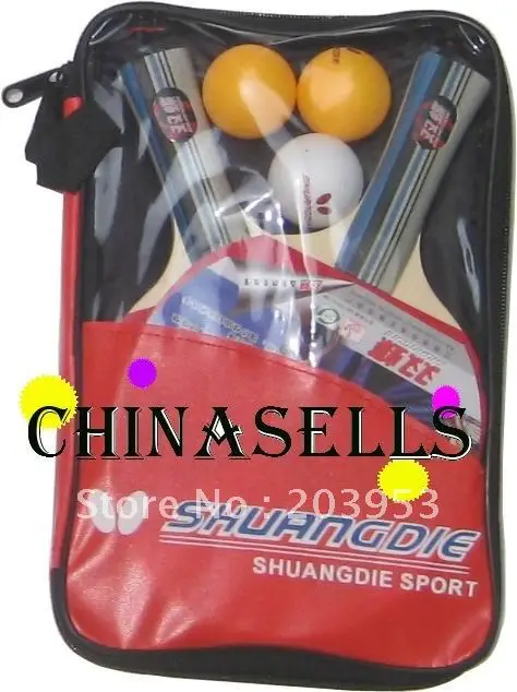Оригинальная ракетка SHUANFDIE для настольного тенниса, ракетка для настольного тенниса, мяч и чехол, T.T. 1