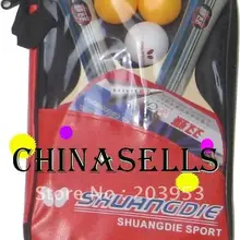 Подлинная SHUANFDIE Настольный теннис ракетка Настольный Теннисная Ракетка& мяч& Крышка T.T. t. ракетка рукопожатие