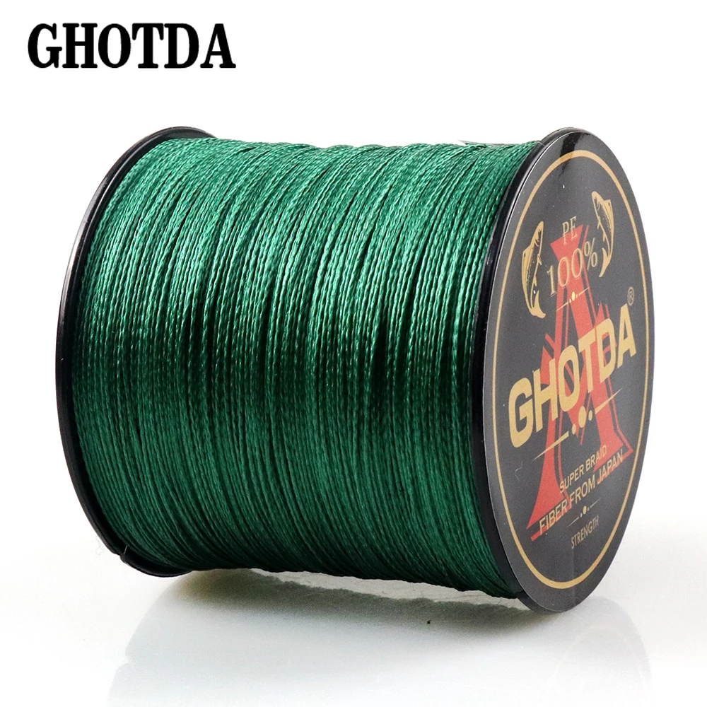 GHOTDA 300 M 500 M PE خيط صنارة الصيد 4 فروع مضفر خيط صنارة الصيد 10 12 18 28 35 40 50 60 80 100 120LB المتعددة الشعيرات خيط صنارة الصيد
