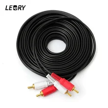 LEORY 10M Male 2 RCA To RCA Gold Plated Home Theater Audio Video Dual Stereo Adapter Connector Cable For HDTV DVD VCR
