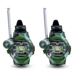 1 пара приемник с ЖК дисплеем 150 м часы двухканальные рации 7 в 1 Детские часы радио Открытый переговорные игрушки (Цвет: зеленый)