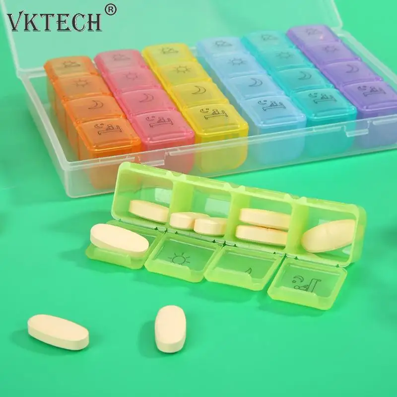 

21/28 Grid 7 Days Weekly Pill Box Medicine Tablet Dispenser Pillbox Case Health Care Drug Container Organizer Travel Divider