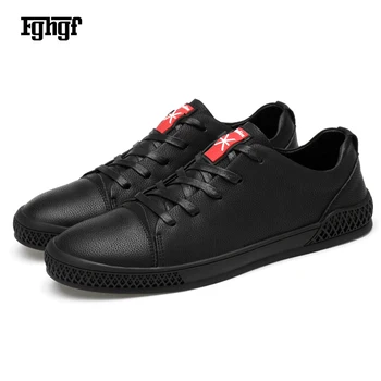 

2019 New Classic Style Men Split Cow Leather Sneaker Shoes Rubber Sole Casual Platform Spring/Autumn