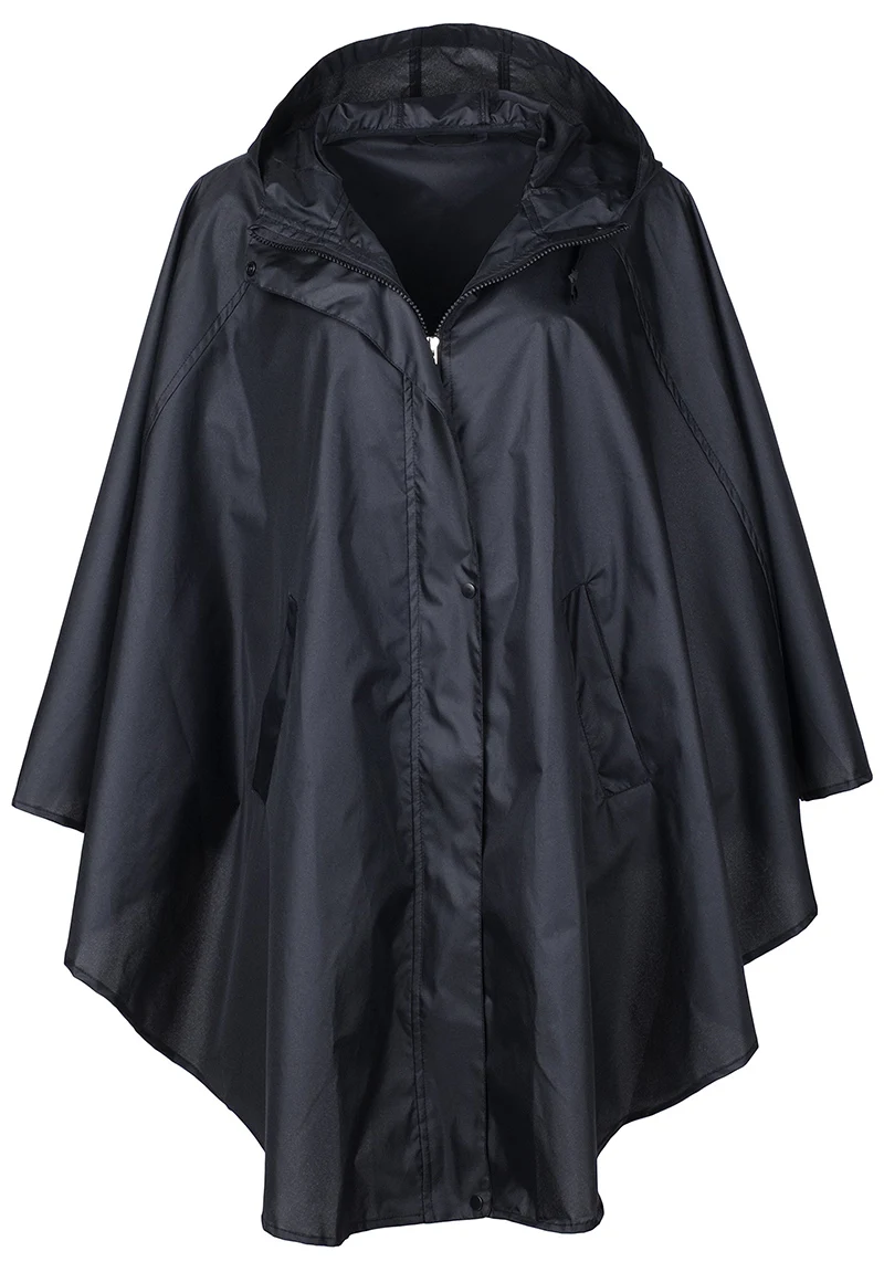 Raincoat Poncho Women's Stylish Pongee Waterproof Raincoat Rain poncho Trench Coat with Hood For Hiking and Biking