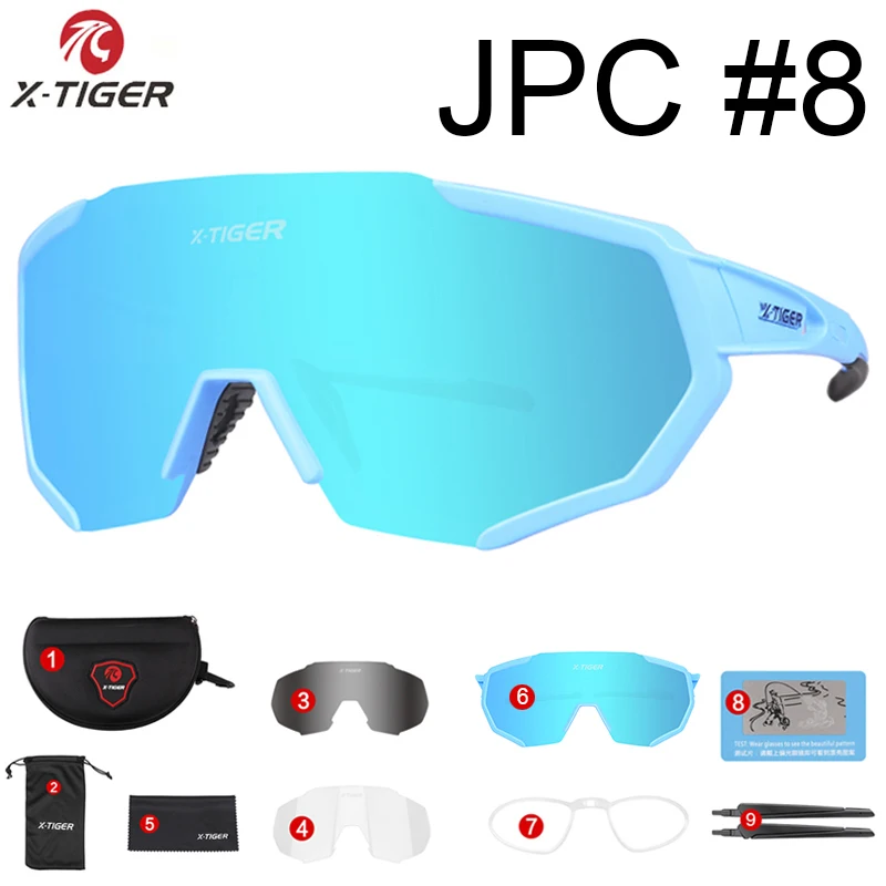 X-TIGER поляризационные очки для велоспорта, очки для горного велосипеда, солнцезащитные очки UV400 для езды на велосипеде, солнцезащитные очки для велоспорта - Цвет: X-YJ-JPC08-3