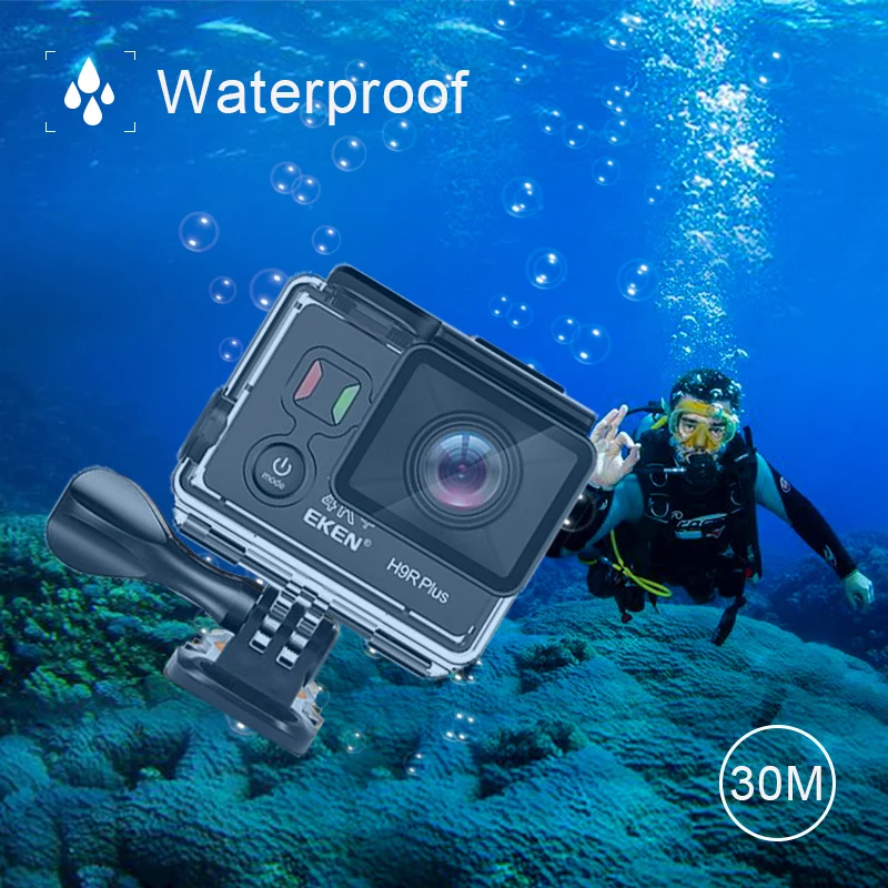 EKEN H9R plus A12 Ultra 4K 30FPS Wifi Экшн камера 30 м Водонепроницаемая 1080p go стабилизация