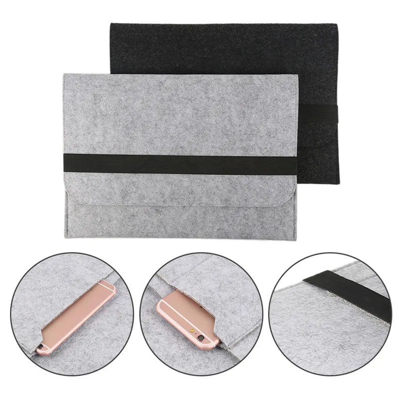 Centechia New Wool Felt Soft Laptop Sleeve Cover Bag Felt Envelope Comfortable Protective laptop