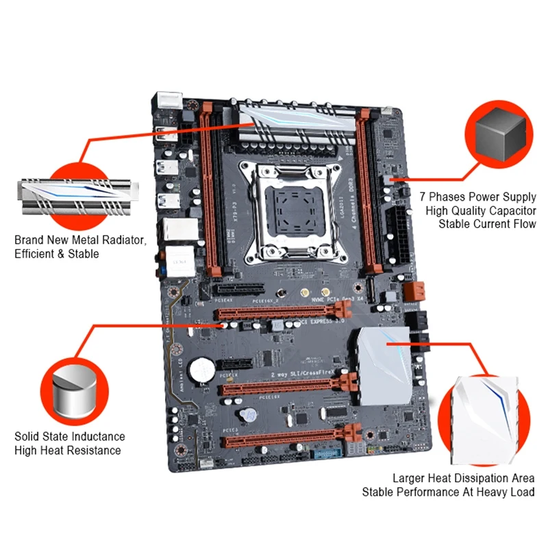 X79 P3 игровая материнская плата Lga 2011 Atx Поддержка Intel Xeon Core Cpu 4X32 Gb 128Gb Ram память Pci E X16