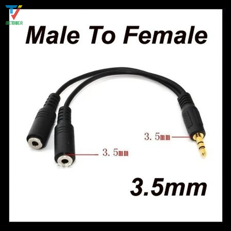 100pcs lot Audio Conversion Cable 3 5mm Male To Female Headphone Jack Splitter Audio Adapter Cable wholesale cheap