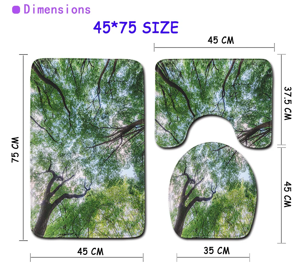 3D коврик для ванной с волной, набор ковриков для ванной комнаты из 3 предметов, ковриков для ванной комнаты, 45*75 см, экологически чистые коврики для домашнего декора