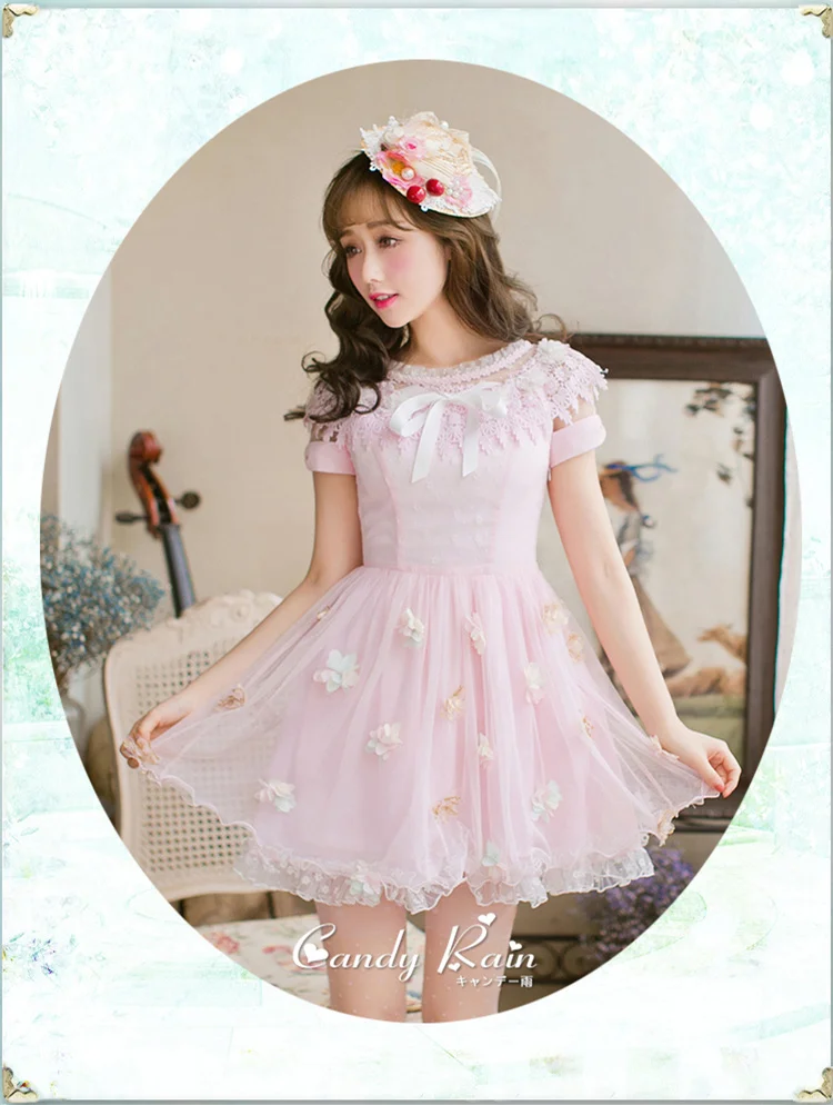 Яркое летнее милое розовое кружевное платье с бантом и цветочной вышивкой, женские сексуальные пляжные платья C22AB7070