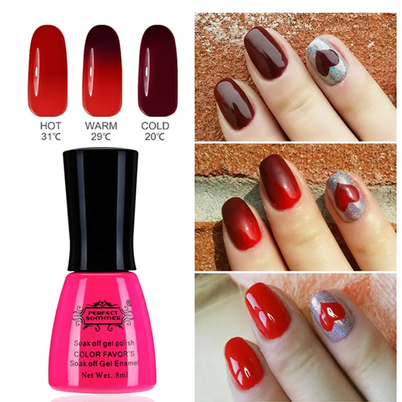 

Perfect Summer Temperature Change Color Thermal Gel Polish UV Led Nail Gel Polish Soak off UV Gel Nail Polish Chameleon Varnish