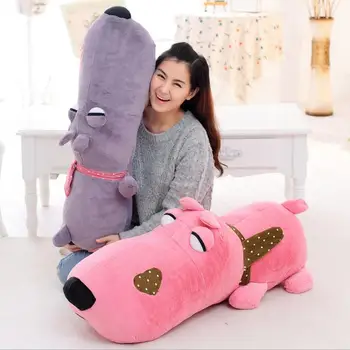 

90cm/1.5kg lying Big Head dog Plush Toy 4 Colors Dog Stuffed Animal Soft PP Cotton Kids Toy Gift For Children Birthday Holiday
