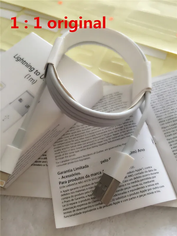 200pcs/ 1:1 Original Quality USB Data Sync Charger Cable For ipad Air iPhone SE 6s 6 plus 5s For IOS9 with retail box