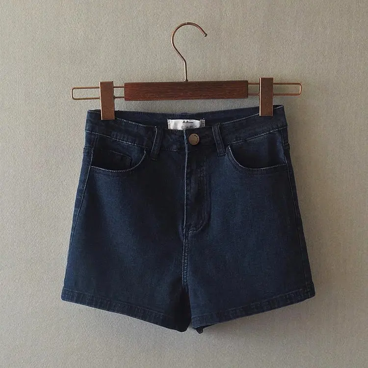 Летние новые женские Модные Винтажные с высокой талией обтягивающие короткие джинсы, женские Брендовые повседневные Высококачественные Стрейчевые горячие брюки джинсовые шорты - Цвет: Синий