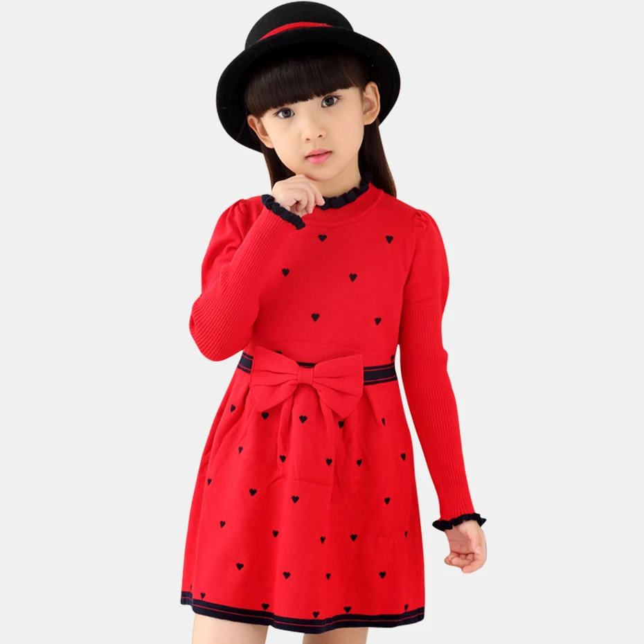 

Teen Girls Dresses Knitted Christmas Dress Girl Autumn Kids Dresses For Girls Long Sleeves Teen Clothing For Girls 3 6 8 12 13 Y