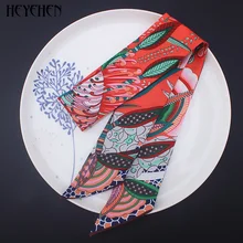 Дизайн, роскошный бренд, богемная тонкая маленькая сумка, саржевый шелковый шарф для женщин, модный шарф с лентами на голову и ручками для волос Дизайн, роскошный бренд, богемная тонкая маленькая сумка, саржевый шелковый шарф для женщин, модный шарф с лентами на голову и ручками для волос