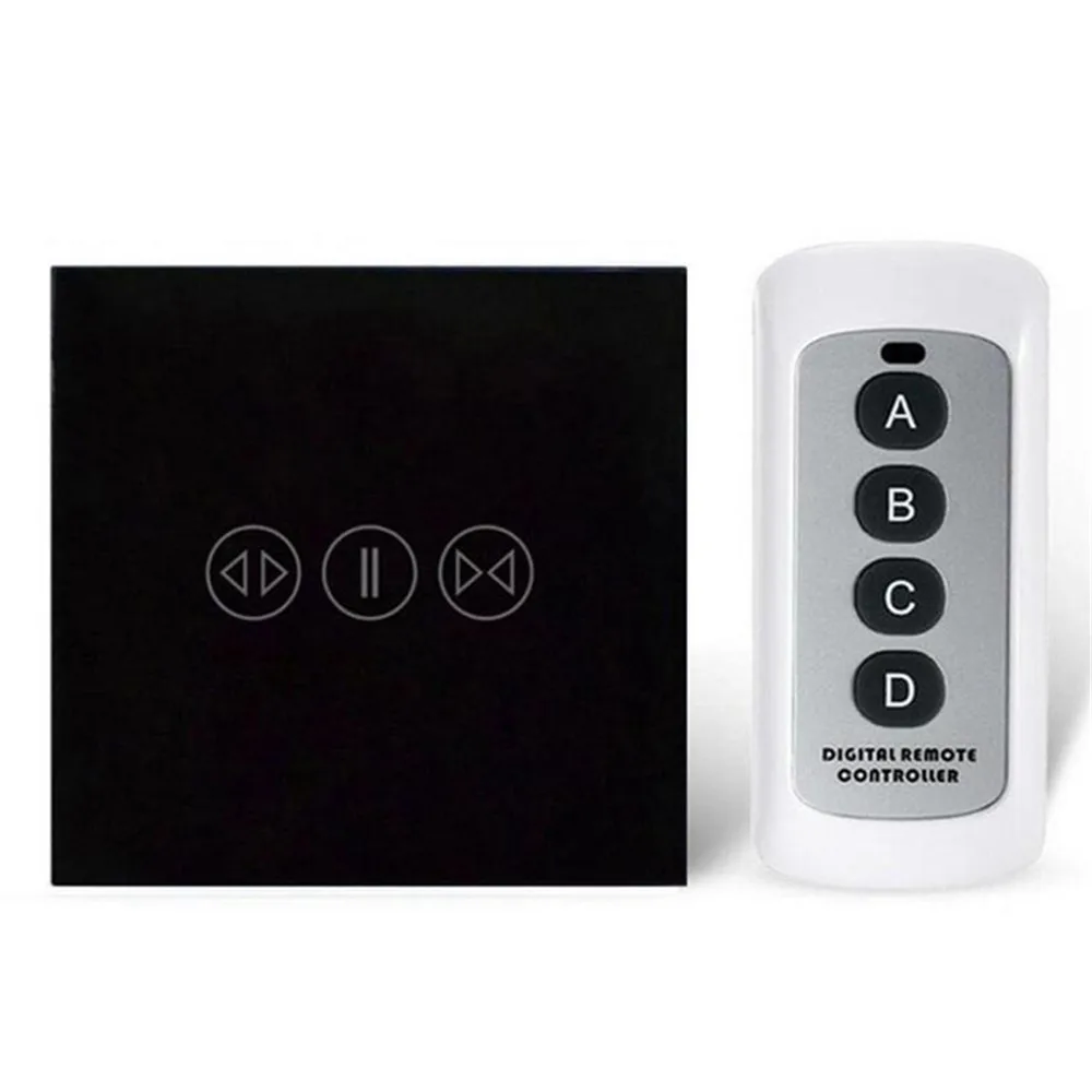 

Switch Home Switch 433Mhz Smart Curtain Switch with Remote Control Electric Curtain Touch Switch White