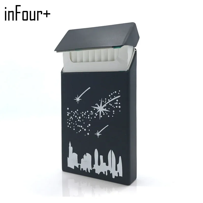 Black Meteor10.5*5.8*1.4CM Silicone Lady Slims Cigarette Case Smoking Accessories 20 Cigarettes Box Holder Tobacco | Дом и сад
