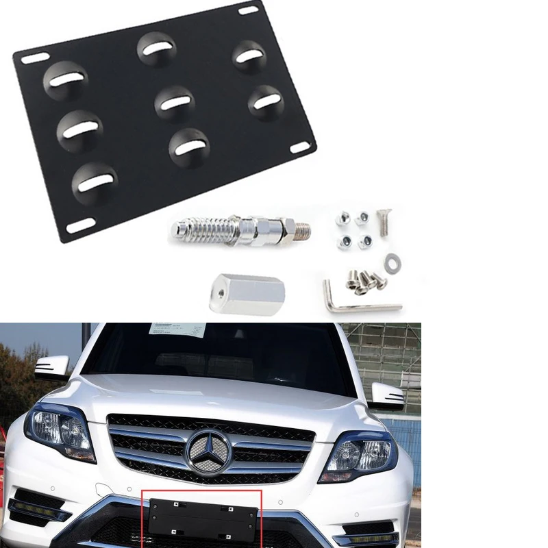 Bumper Tow Hook License Plate Mounting Bracket Holder For Benz C240