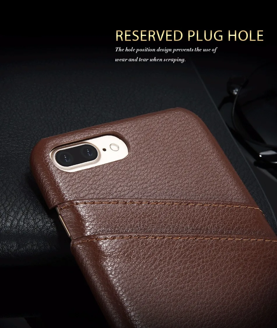 genuine leather card slot case for iPhone 6 6s Plus 7 7 Plus (13)
