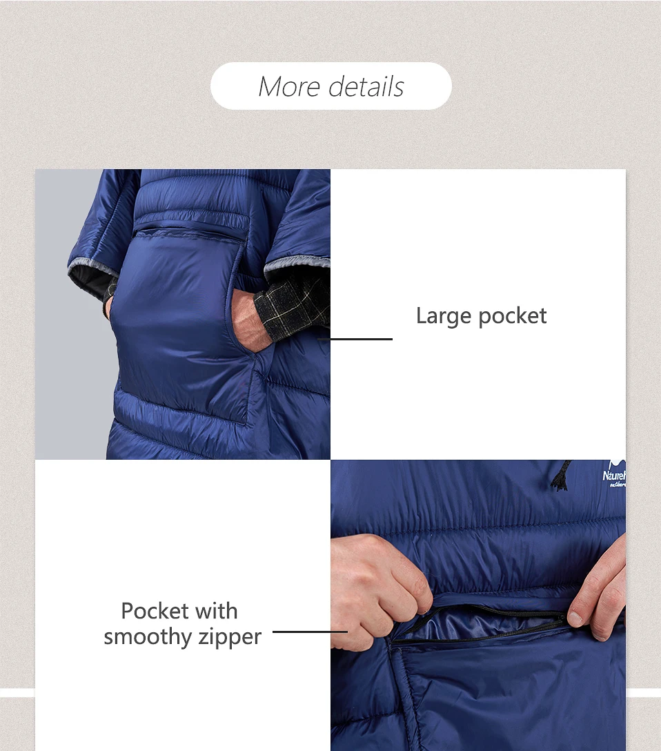 Naturehike портативный водонепроницаемый спальный мешок для кемпинга зимнее Пончо Куртка Плащ Стиль Ленивый Спальный Мешок