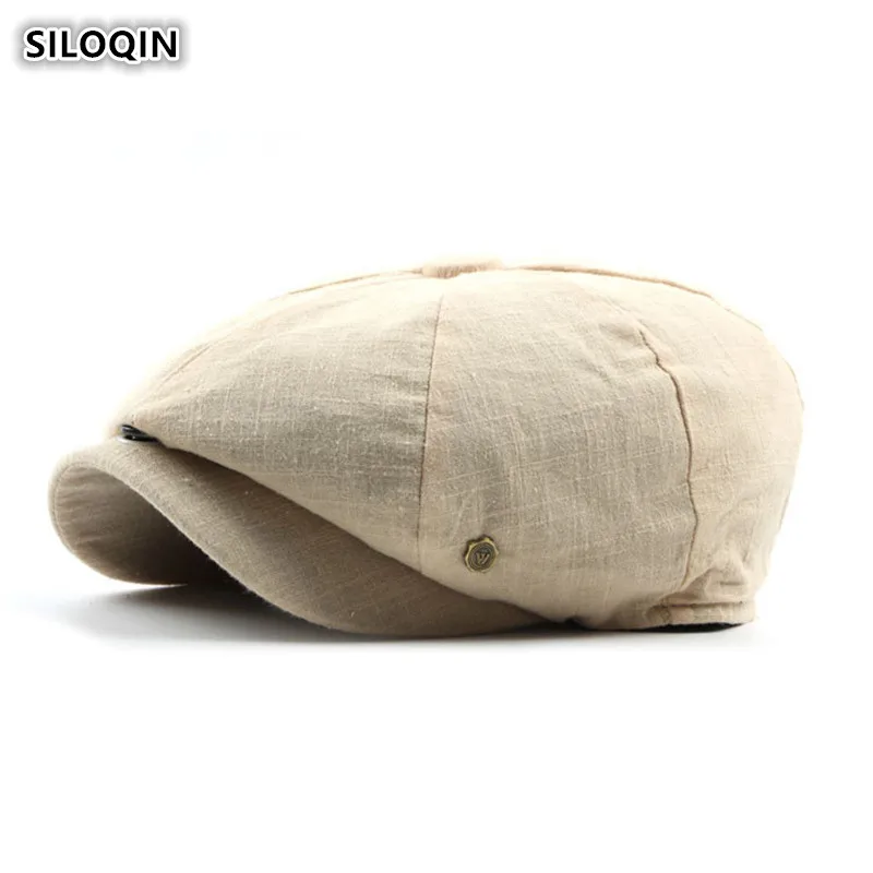 

SILOQIN Adjustable Men's Autumn And Winter Retro Berets Fashion Women Youth Artist Painter Solid Color Newsboy Cap Octagonal Cap