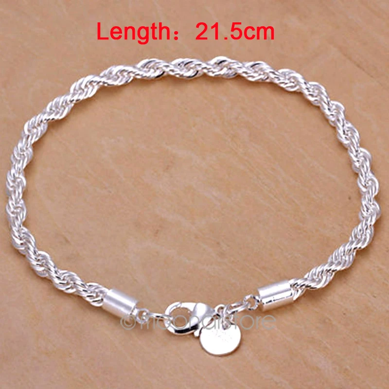 

2019 New Fashion Link Chain Women Twist Design Silver Plated Bracelet Jewelry Gift Charm For Women Girl