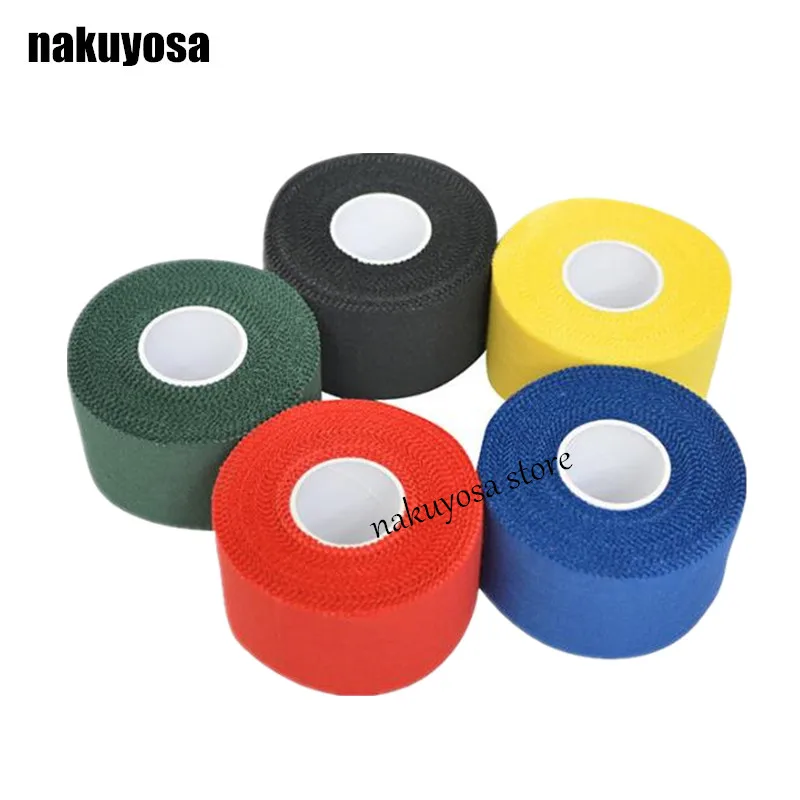 

2rolls/lot 3.8cm*9.14M mix color Rigid Tape Sports Protect Rigid Sports Tape Strapping Tape Viscose Leukotape