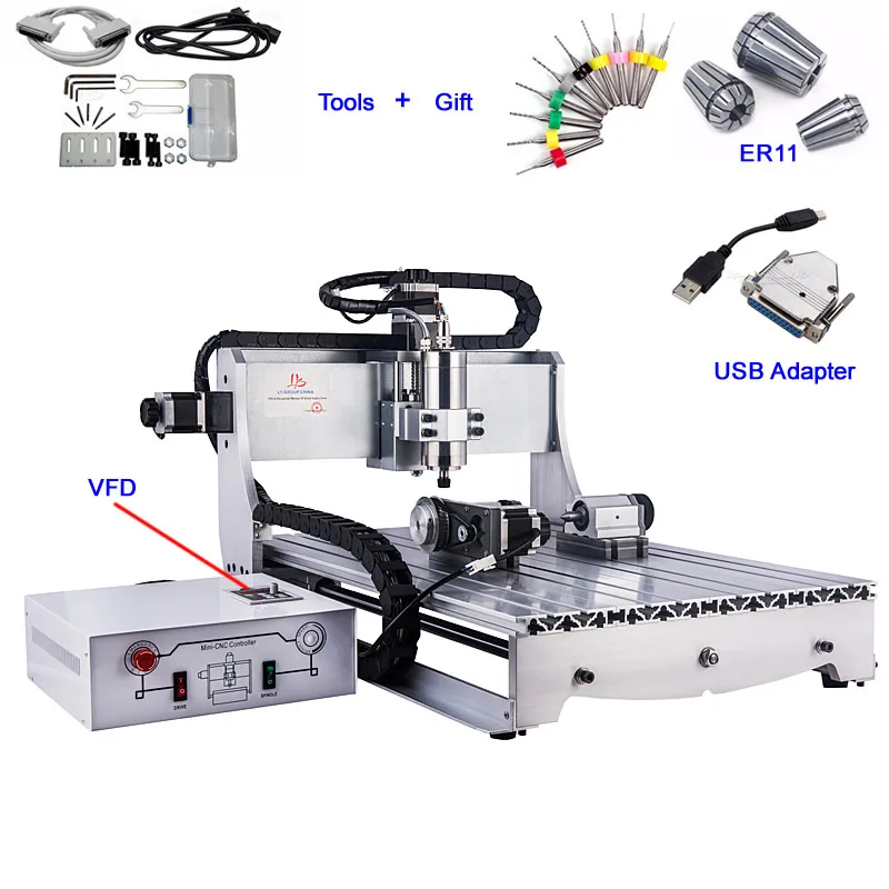 

USB 4 Axis CNC Router 6040 2.2KW Metal Milling Engraving Machine