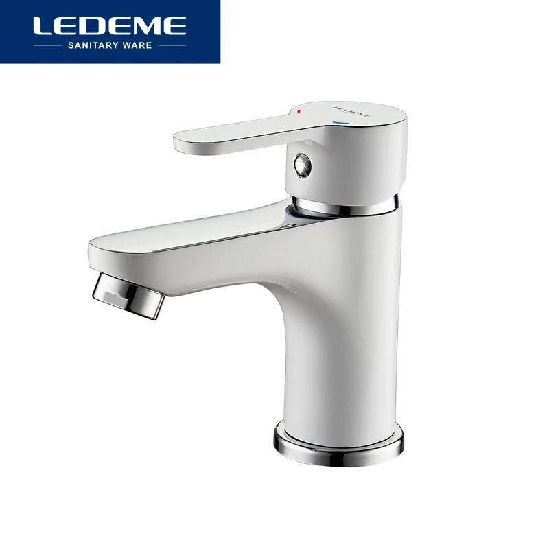 Billige LEDEME Bad Becken Wasserhahn Heißen und Kalten Messing Schiff Vertraglich Runde Finish Moderne Spray Farbe Wasserfall Armaturen L1003W