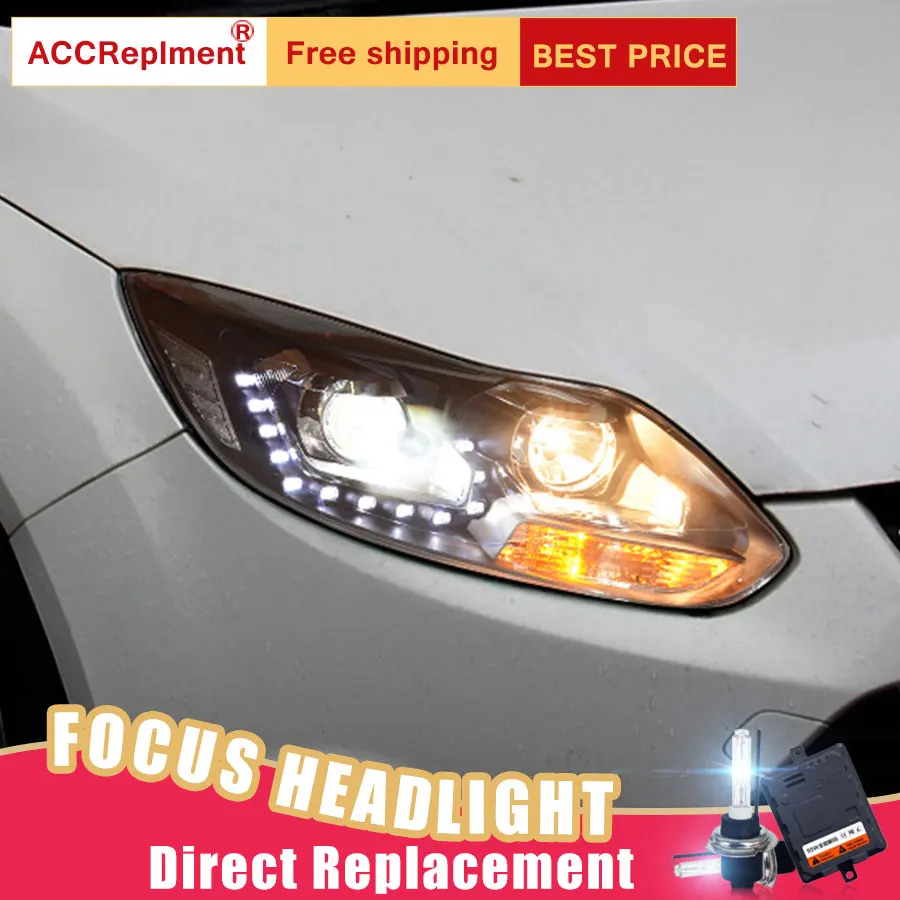 2 шт. светодиодный ные фары для Ford focus 2012-2014 Автомобильные ангельские глазки