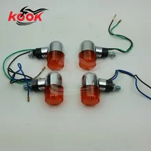 Retro orange lens chrome 8mm partes parafuso universal profissional de acessórios de moto modificado Piscas moto rcycle transformar a luz do sinal