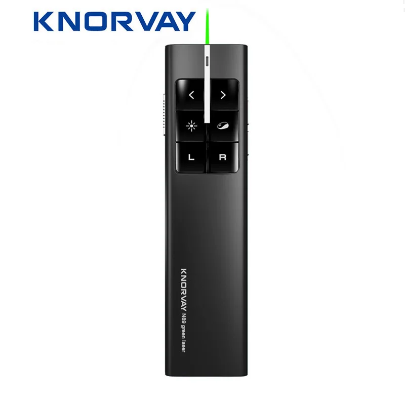 Knorvay N89 2.4 GHz تحكم عن بُعد لاسلكي مقدم مع الأخضر الليزر PPT اللاسلكية عن بعد التحكم الفرس