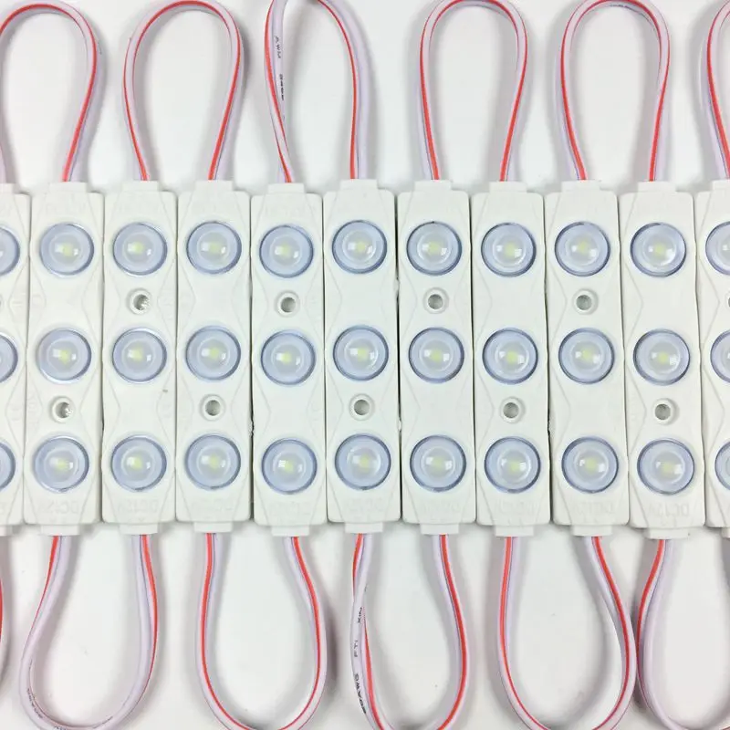 10 шт./лот, новый светодиодный 2835 3 LED впрыска светодиодный Светодиодный 12 В с объективом водостойкий IP66, 160 градусов 1,5 Вт белый светодиодный, СВЕТОДИОДНЫЙ знак, магазин баннер, ярче - изображение
